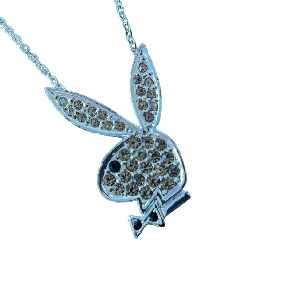 Y2K Playboy Playmate of the year bunny rhinestone necklace closet is BOG…